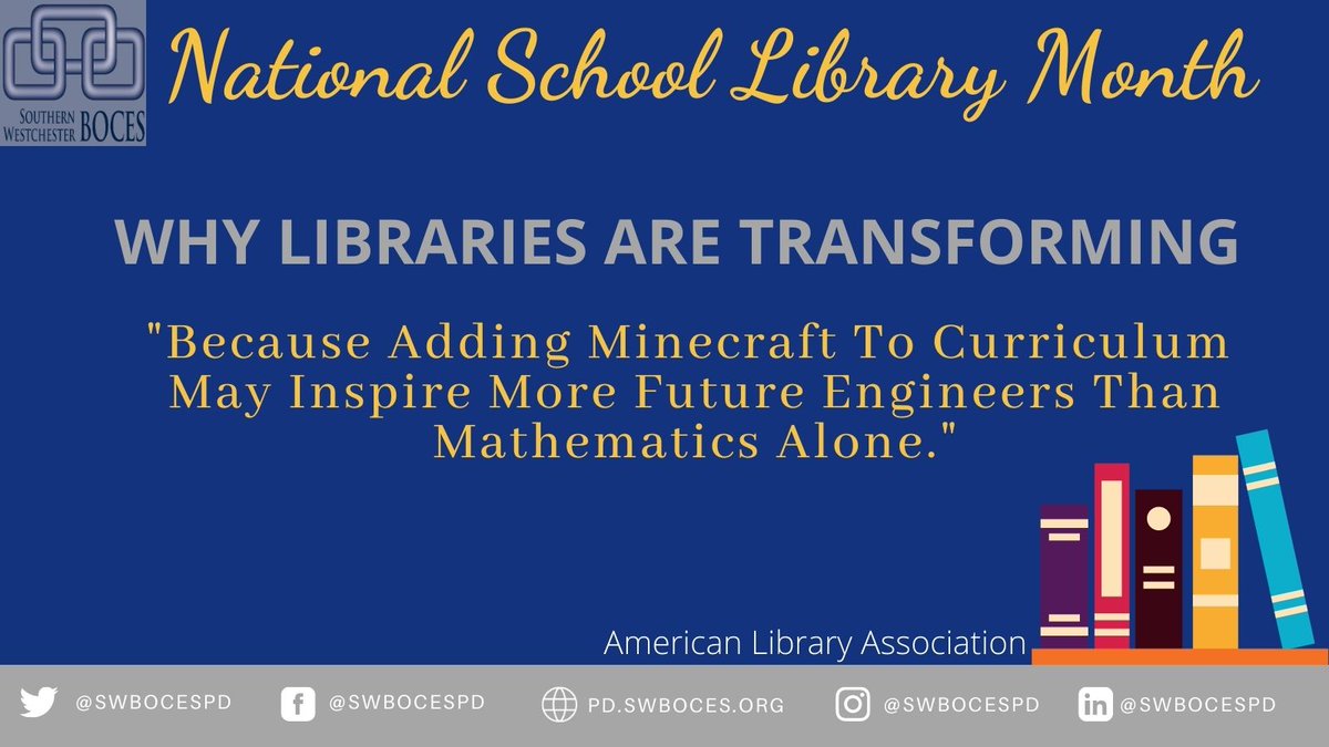 swbocesplcs's tweet photo. Level-up academic achievement through the school library with game-based learning that promotes problem-solving skills.  https://t.co/fY5mEwlCW5

#NationalSchoolLibraryMonth #swbocespd #swbocesSLS #librariestransform #because https://t.co/MPFN2xe8ww