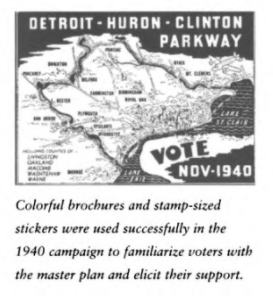 The committee deeply understood how important promoting the campaign was, they hired a campaign manager and sent committees to other cities to experience their parks and write about how shitty Detroit's were in comparison. Here are some ads too