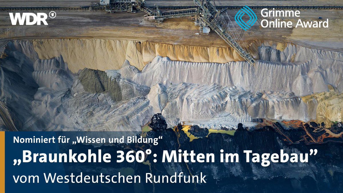 Teamsitzung gehabt, deswegen verspätet: Vielen Dank der #GOA21 Vorjury für die Nominierung unseres Tagebau-VR-Projekts. Es sieht so easy aus, war aber harte Arbeit. Jetzt kann sich jeder selbst ansehen, wie sich die Bagger durch die Landschaft fressen. tagebau.wdr.de