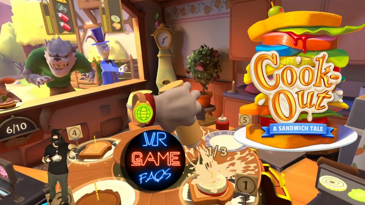 VRGameFAQs's tweet image. Cook-out by @resolutiongame has been out for a bit on Oculus but just picked it up now that it&apos;s on Steam. 
Realizing that I had been missing out on this excellent multiplayer focused VR cooking game! @CookOutGame

Review here: vrgamefaqs.com/cook-out/

#VRgames #VRgaming