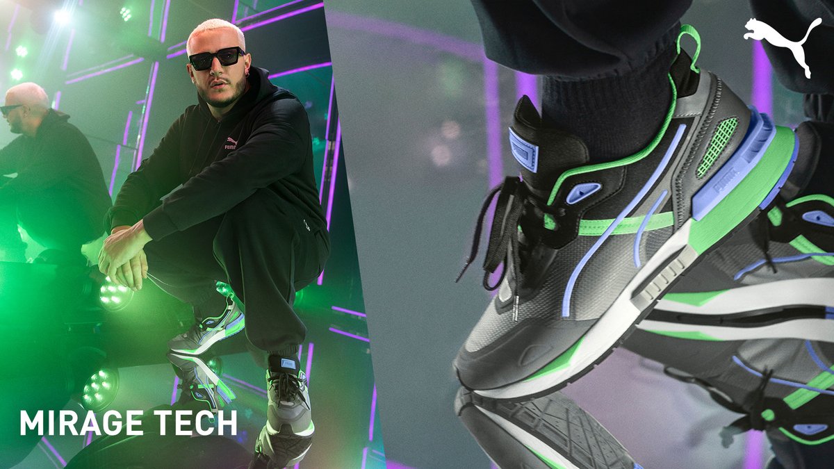 P_UNIVERSIDAD's tweet image. Conoce la nueva línea de @pumamexico #MirageTech.
Silueta inspirada en los colores, luces y ambientes de la música electrónica con el apoyo de 
@djsnake. Disponible YA en #PlazaUniversidad.