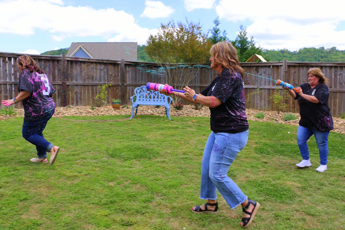 The first time ever all 5 sisters got together!! We had water wars!