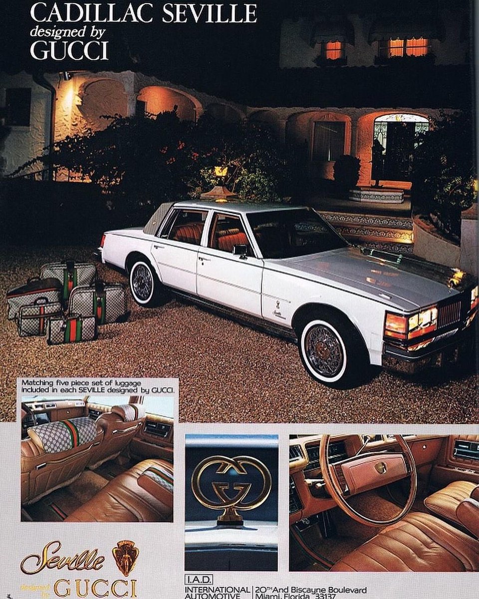 viewsfrance's tweet photo. En 1979, Gucci a collaboré avec Cadillac sur une réinterprétation du modèle "Séville" 

Il a été utilisé par le personnage de Robert De Niro dans le film "Casino" de Martin Scorsese 🎞 https://t.co/of3eki55QK