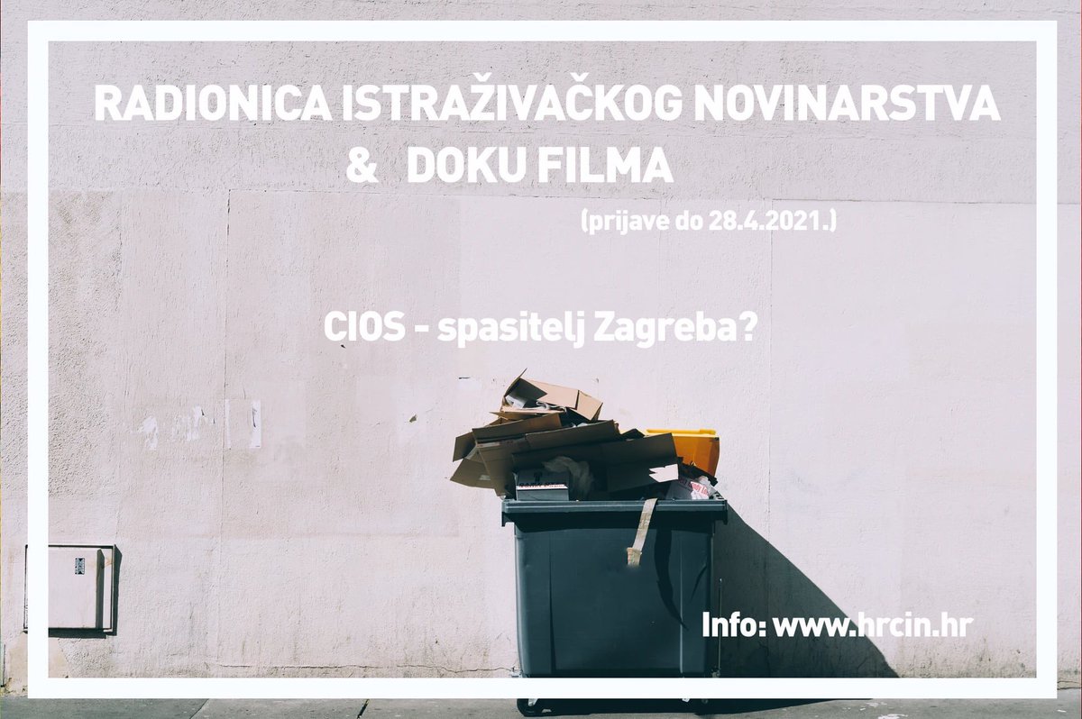KREĆE BESPLATNA RADIONICA ISTRAŽIVAČKOG NOVINARSTVA &amp; DOKU FILMA 
Prijave do 28.4.!
hrcin.hr/radionicadoku/
