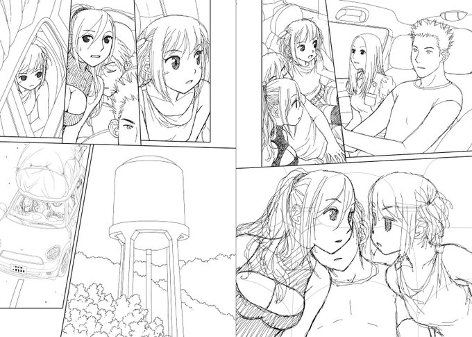 見開き単位で作業してた連載の下描き台詞フキダシ擬音無しバージョン…30↓
2枚目のは濃い霧の中のシーンって事で手抜きではありません…たぶん…ちょっとだけ_φ(T▽T;) 