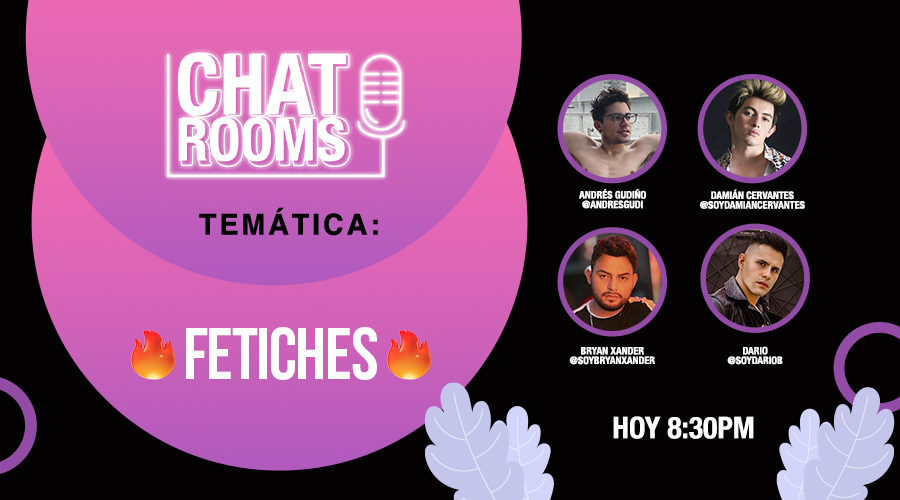 blued_espanol's tweet photo. 🔥¡Hoy nos toca hablar de fetiches en #ChatRooms!🔥
Sabemos que hay muchos, no teman en confesarlos.😏 Pies, lluvia dorada, ropa misteriosa o axilas.
🎙️⚡Hoy, 8:30 pm en #BluedApp estaremos platicando con @AndresGudi, @SOYDARIOSB, @soybryanxander y Damían Cervantes. https://t.co/40J1EWf6YO