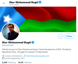 Similarly, Sher Muhammad Bugti, a Sweden-based leader of the Baloch Republican Party, an offshoot of the Baloch terrorist Organisation also tweeted using an old video to defame the Pakistani state and government.