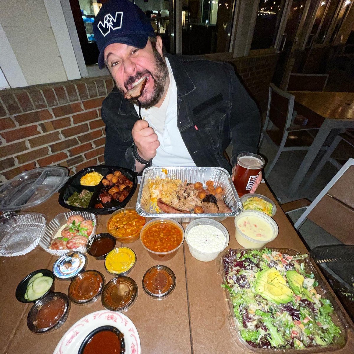 Woke up &amp; chose savagery.
Wanted BBQ because I was in the South,
Chose this place because it had the same name as my high school,
Decided to crush half the menu!
Deeeeeelish!
Thank you @midwoodSmokehouse