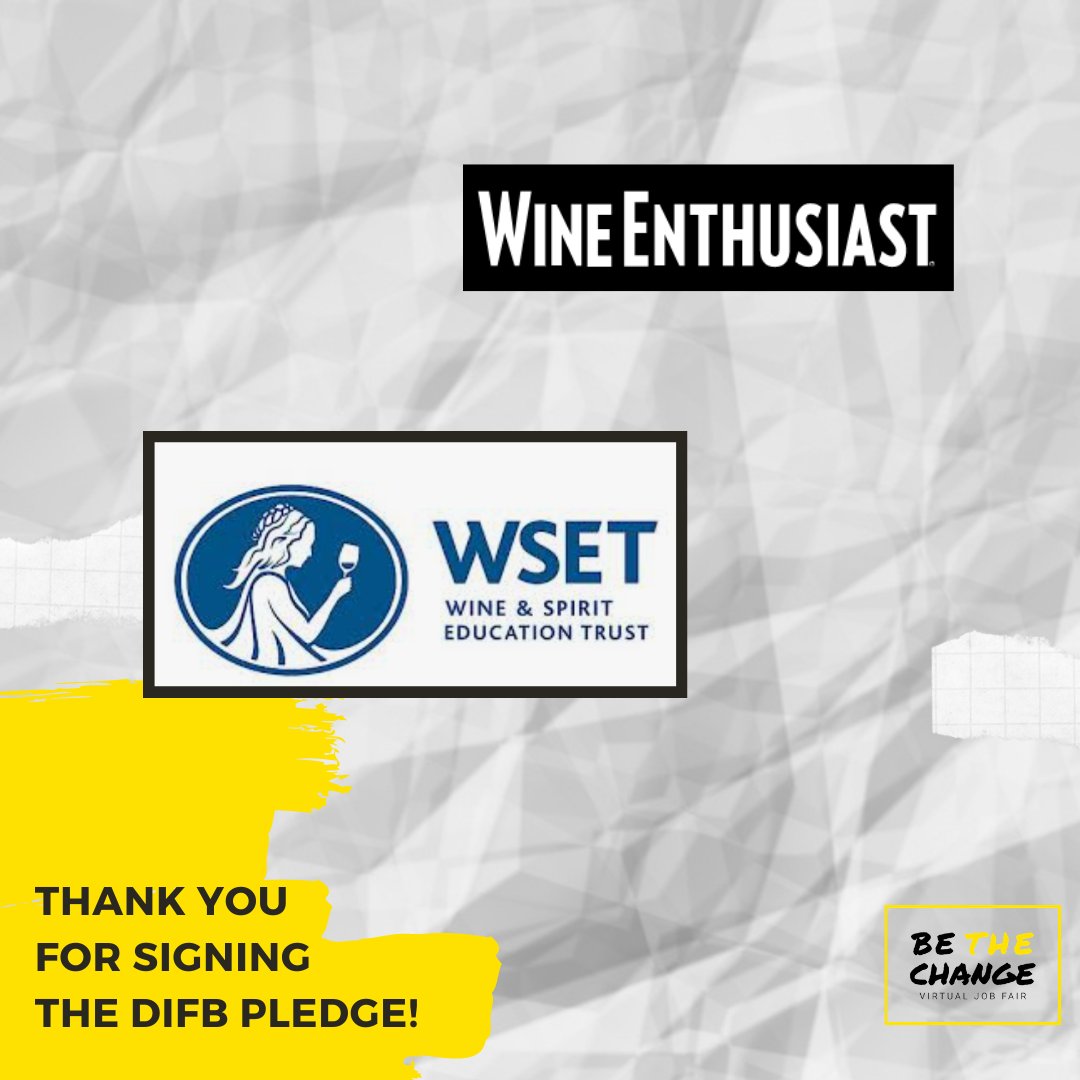 DifbPledge's tweet photo. Thank you @WineEnthusiast and @WSETglobal for signing the DIFB Pledge 👏🏻👏🏼👏🏽👏🏾👏🏿

Signing the pledge is showing your commitment to diversity, equity and inclusion and driving the needle forward for a diversity and inclusive F&amp;B community! https://t.co/sl0Iskf4qF