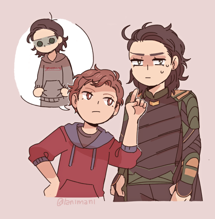 lanimani's tweet photo. i've been reading a fic that makes me feel insane so here's a bunch of peter &amp; lokis https://t.co/8VwgdfOh6t