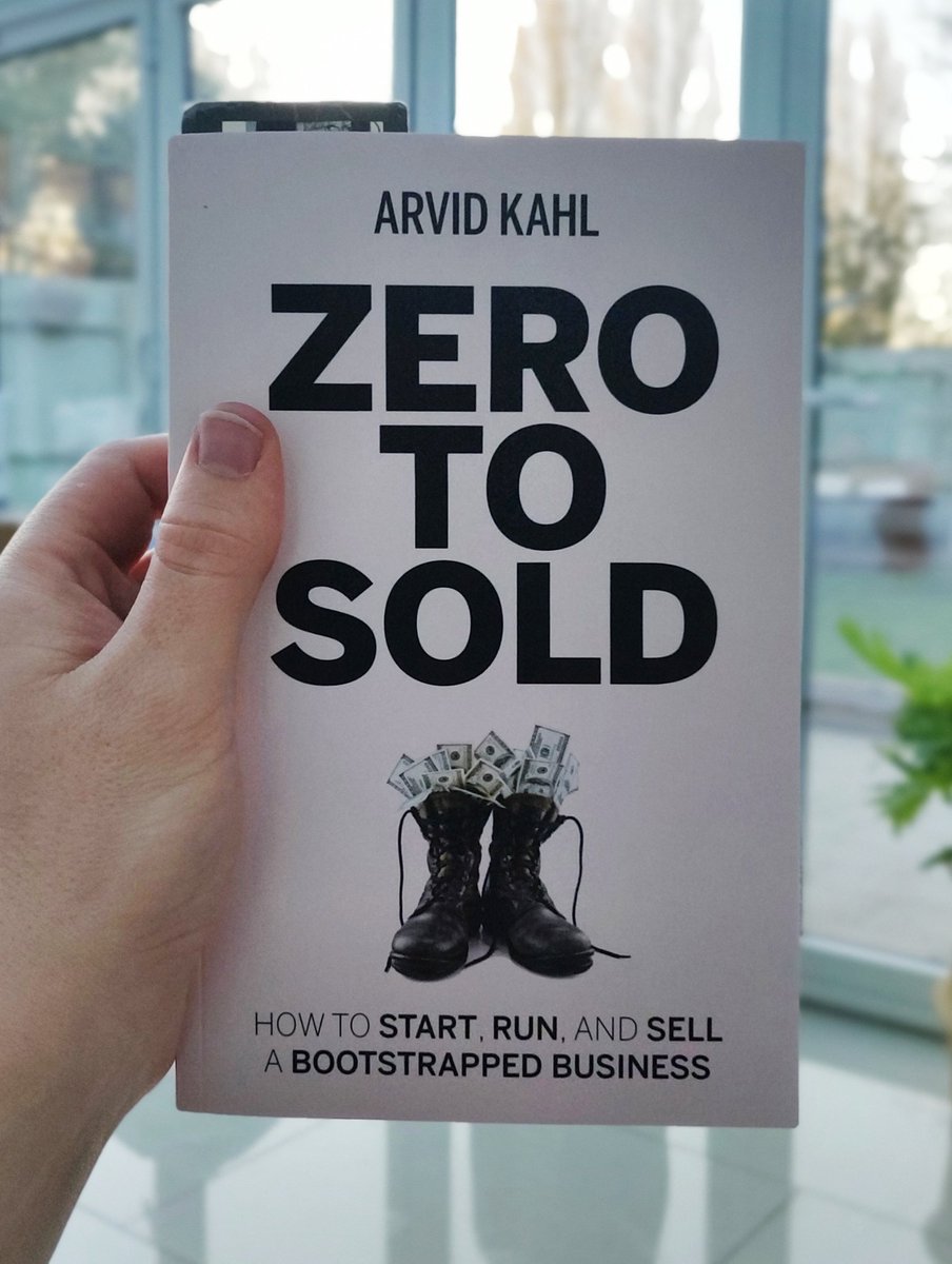  Bootstrapped startup lessons from "Zero to Sold" by  @arvidkahl I'll tweet my learnings  and actions  as I read Arvid's book.A thread 