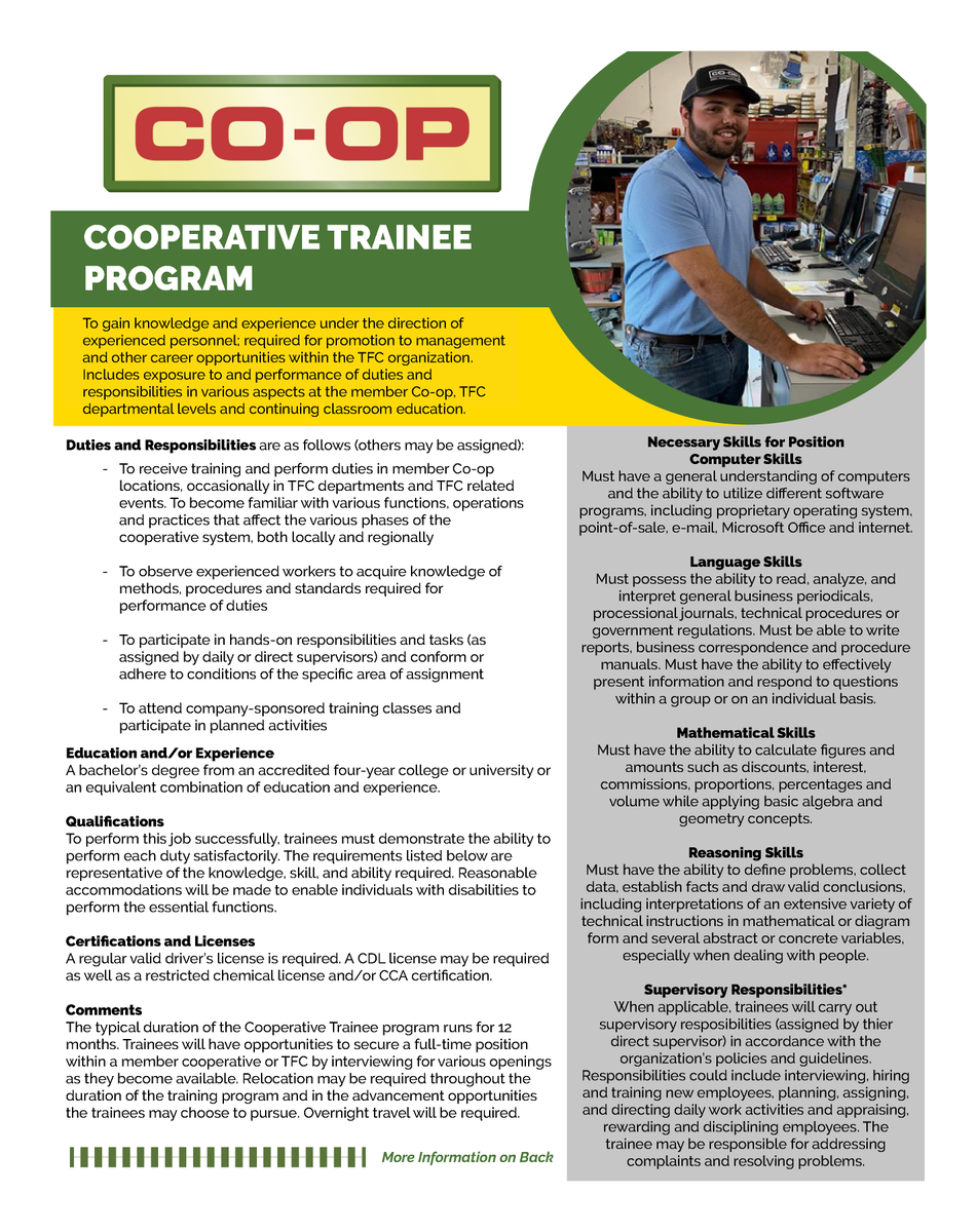 TFC_TrainingEd's tweet photo. ATTENTION SKY HAWKS!

We'll be interviewing for our full-time, salaried #CooperativeTrainee positions at @utmartin Thursday, April 29th!

If you're graduating in May and interested in a #career with Co-op, contact Scott Bohanon (sbohanon@ourcoop.com) to sign up for an interview. https://t.co/2E8qiPYK0F