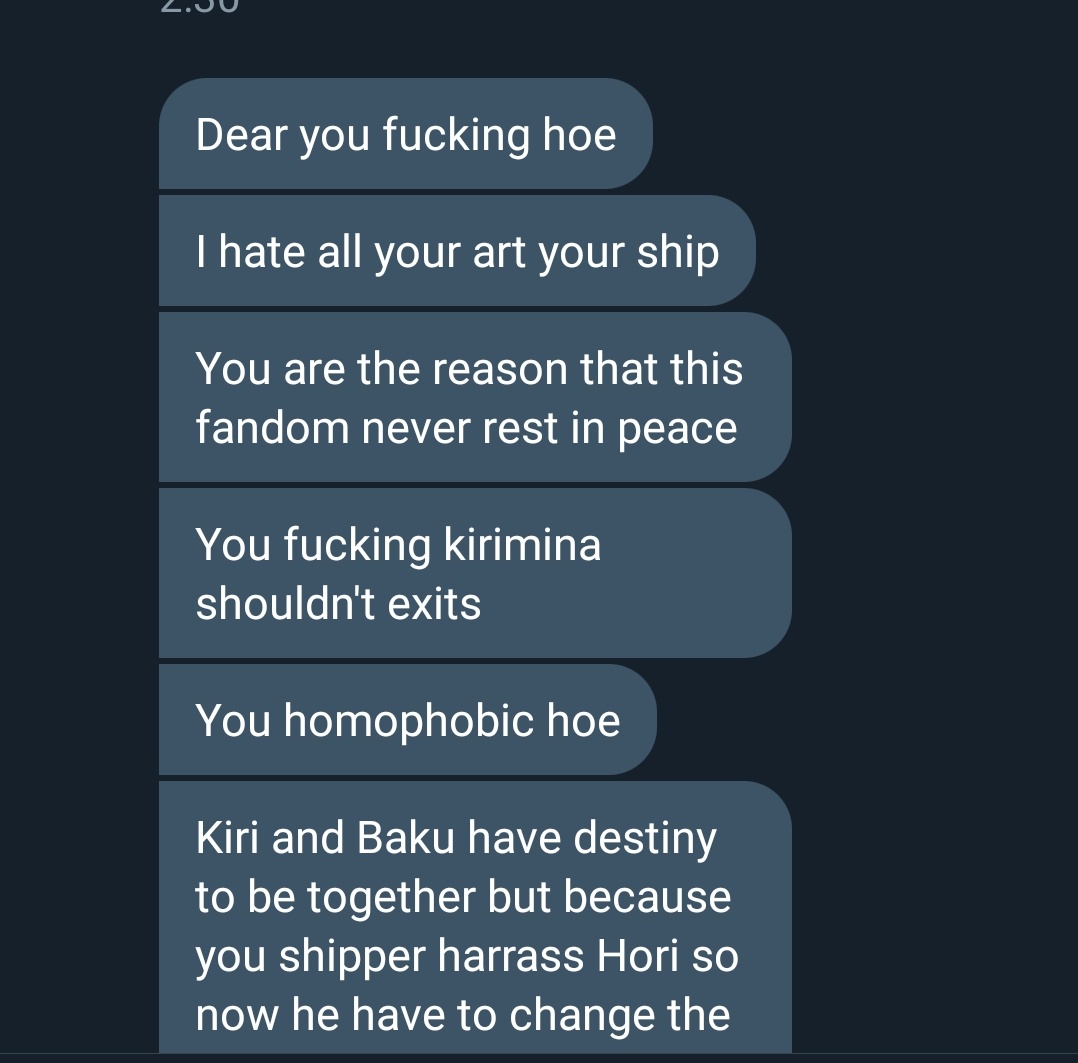 I don't know what happened in the fandom or is there any ship war happening in this bird app but why did my dM suddenly got weird thing to read...