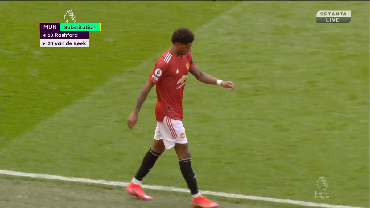 That's the end of Rashford's performance today. For me, he was the best player on the pitch. I can see why Mason was given MOTM (he did score twice) but Rashy, at least to me, was our best player and it wasn't particularly close.An excellent performance.