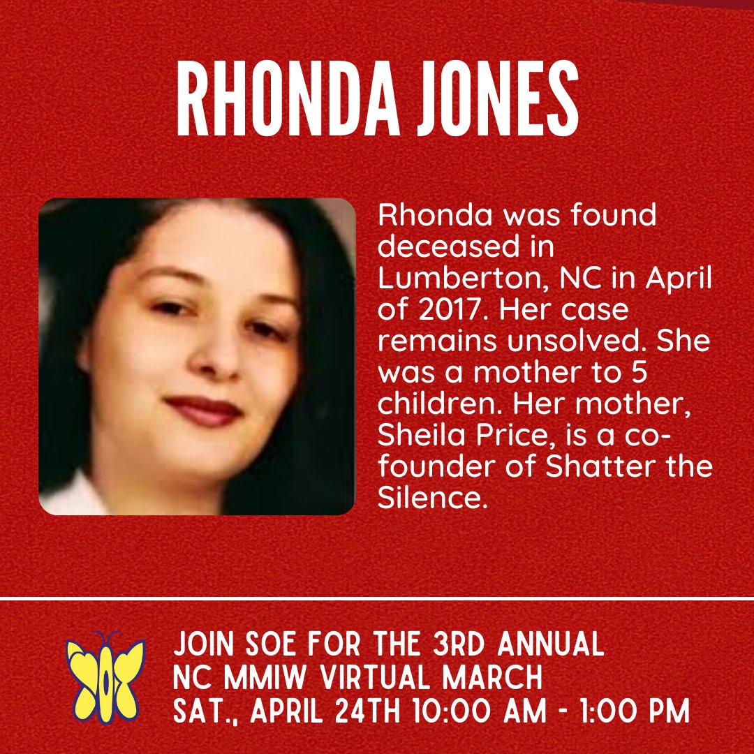 Learn more about the MMIW in our state by joining the 3rd annual Missing and Murdered Indigenous Women (MMIW) Virtual March. 

This Saturday, April 24th | 10:00 am - 1:00 pm ET

You can access the event live using this link: youtu.be/HlbN71xS7bQ or bit.ly/ncmmiw919