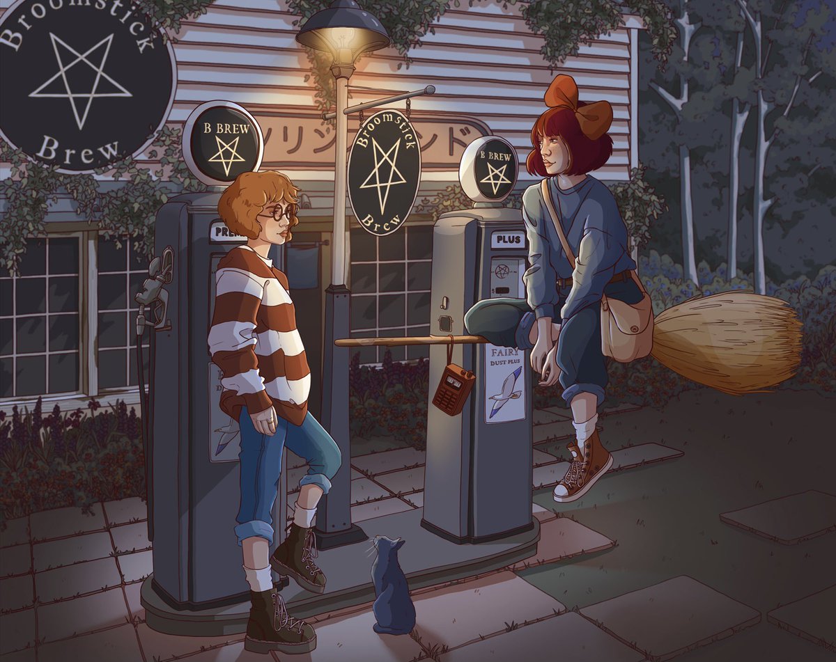 Latest personal #illustration Harajuku Witch #1: Kiki and Tombo inspired by the amazing #kikisdeliveryservice