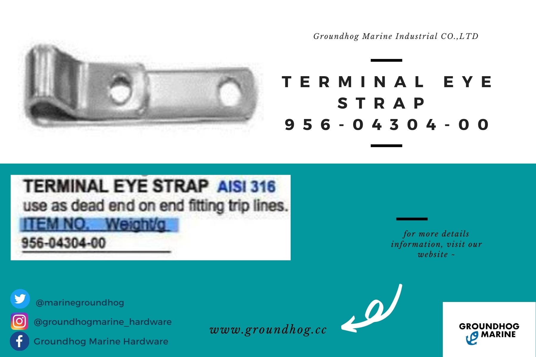 Groundhog Marine Hardware on Twitter "TERMINAL EYE STRAP 9560430400