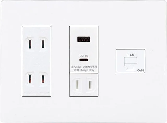 パナソニックからUSB-Cが付いている埋め込み式コンセントが発売！