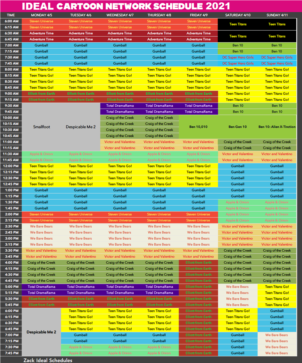 Zack Ideal Schedules on Twitter: Zack Ideal Schedules on Twitter:
