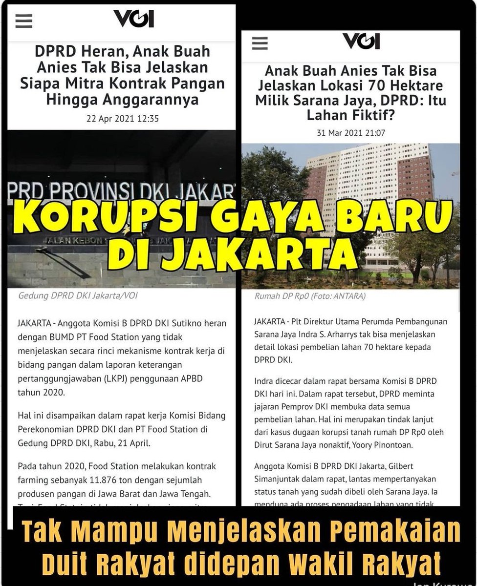 Dulu : Anak buah yemen tidak bisa jelaskan dimana letak lahan 70 HA

Sekarang : Anak buah yemen tudak tau dan tidak bisa jelaskan siapa mitra kontrak beserta anggarannya

Fak...korupsi terang2an dan buat bancakan gini <a href="/KPK_RI/">KPK</a> pura2 tidak tau