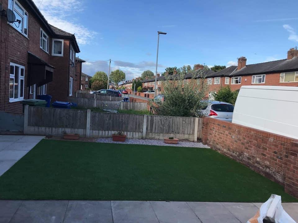 Great job this artificial grass and paving for a happy customer job well done #artificialturf #Flagging
