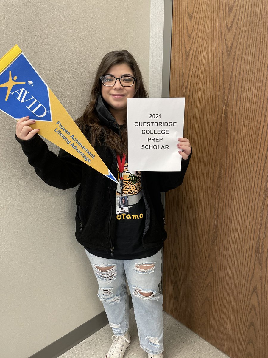 Tyler Legacy AVID (@tylerlegacyavid) on Twitter photo This is what a Questbridge College Prep Scholar looks like! <a href="/TLRedRaiders/">Tyler Legacy High School</a> <a href="/tylerisdAVID/">Tyler ISD AVID</a> <a href="/jsmiley1984/">John Smiley</a> <a href="/MarlisHavard/">Marlis Havard</a> <a href="/QuestBridge/">QuestBridge</a> #thisisavid #hardworkpaysoff! This is what a Questbridge College Prep Scholar looks like! <a href="/TLRedRaiders/">Tyler Legacy High School</a> <a href="/tylerisdAVID/">Tyler ISD AVID</a> <a href="/jsmiley1984/">John Smiley</a> <a href="/MarlisHavard/">Marlis Havard</a> <a href="/QuestBridge/">QuestBridge</a> #thisisavid #hardworkpaysoff!