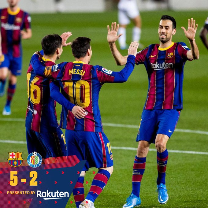 Skor akhir Barcelona 5-2 Getafe
