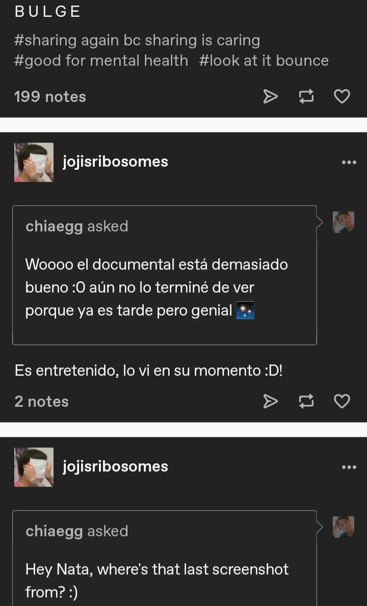 EXPOSINGJOJITWT's tweet photo. now, the proof that this person in tumblr is @/thatNata.

both are 33 yo 
both are from Chile and both speak spanish
she on her tumblr account has talked more than once about how joji stans on twitter are "so sensitive" about sexualization towards joji https://t.co/s75xP16O6J