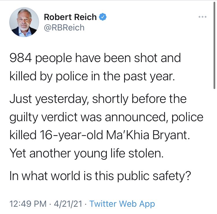 Lots of activists jumped on the cause -facts be damned- to push the narrative.It’s intellectually disingenuous to conflate killing an unarmed civilian & an armed one threatening bodily harm.When’d that become controversial,  @jemelehill,  @JamilSmith,  @shannonrwatts,  @RBReich?