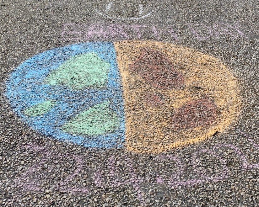 Earth Day 2021 🌍 celebrated with outdoor learning and artwork. Teamwork and Cooperation in abundance this afternoon with P7s <a href="/KingsfordSch/">Kingsford School</a> 🌎♻️ #EarthDay2021 #art #outdoorlearning #learningthroughplay #fun <a href="/EduAberdeen/">Education Aberdeen</a>