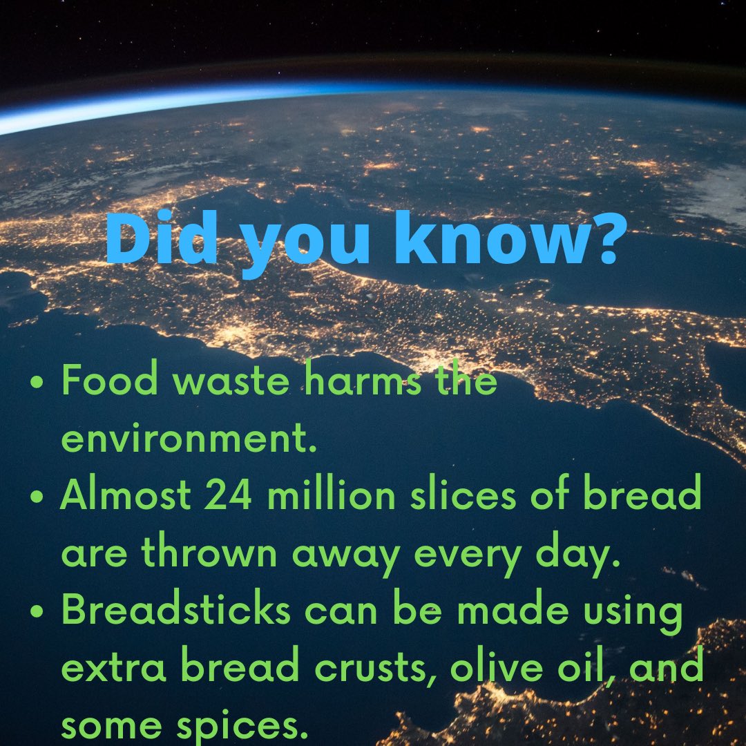 It might not be much, but did you know with a little creativity you can make breadsticks out of what would have otherwise been food waste?
#earthday #earthday2021 #earth #environment #breadsticks #foodwaste #food #bread https://t.co/GJfO7Fzlo8