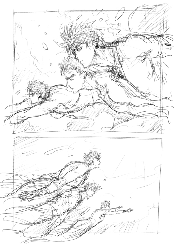 ラフ描き、ジョiジョi1〜3混合、再掲6

JO///JO人魚 