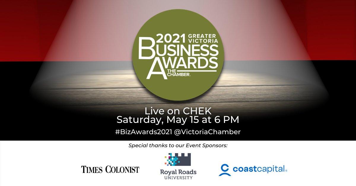✨ Shining the Spotlight on Business Excellence in Greater Victoria ✨

Save the date! Watch the 2021 Greater Victoria Business Awards live on <a href="/CHEK_News/">CHEK News</a>, May 15 at 6pm.

View the 2021 finalists here >>> bit.ly/3epDIE7

#BizAwards2021
