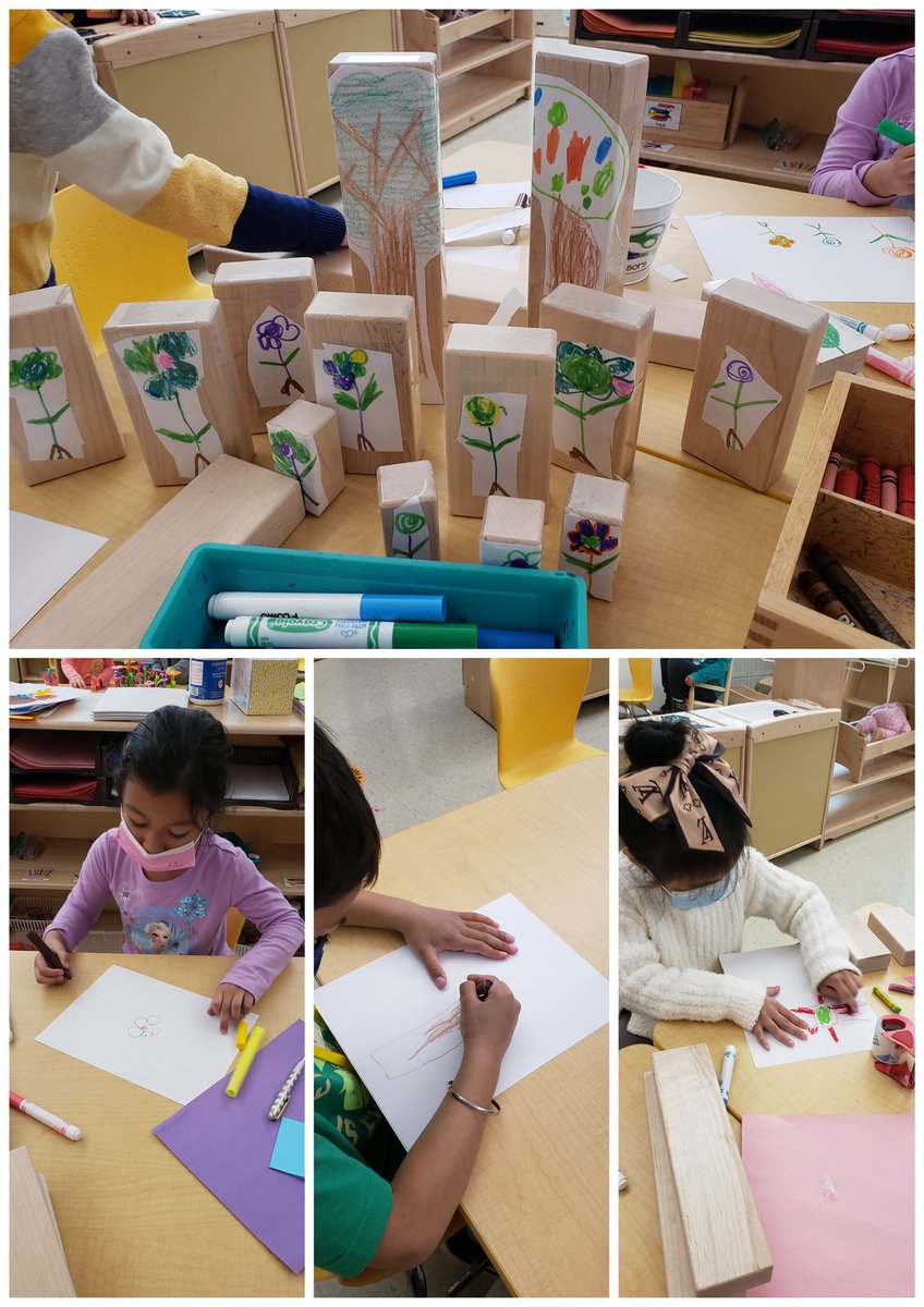 We are ready to build our own garden in the block center. My students even remembered to draw the roots. I am so proud of them! 
#weallLEARN @30Q398 <a href="/nycdistrict30/">District 30</a>