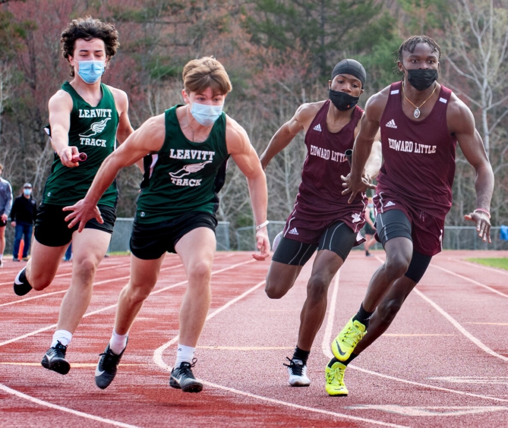 Local high school teams are back on track after losing last spring to the pandemic. Photographer Russ Dillingham was at the latest meet.  https://www.sunjournal.com/2021/04/22/photo-album-edward-little-and-leavitt-get-back-on-track/