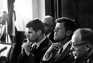 RFK and Hoffa first met at the house of a DC PR man who knew them both.Kennedy wrote about the meeting:"The three of us were alone. Hoffa, I was to discover, can be personable, polite and friendly. But that evening, though friendly enough, he maintained one steady theme..."