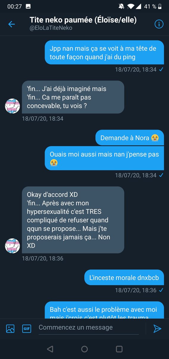 Ça va être long attention! S'il vous plait ne PRÊTEZ PAS ATTENTION À MES MESSAGES j'ai jamais vu un truc aussi cringe ew