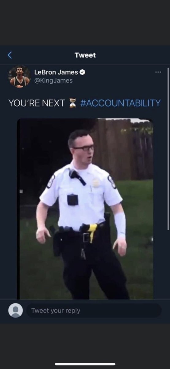 Looks like #LeBronJamesIsARacist #LebronHatesCops needs to be investigated by the FBI for threatening a Police Officer. 
#knives #girlinpinklivesmatter