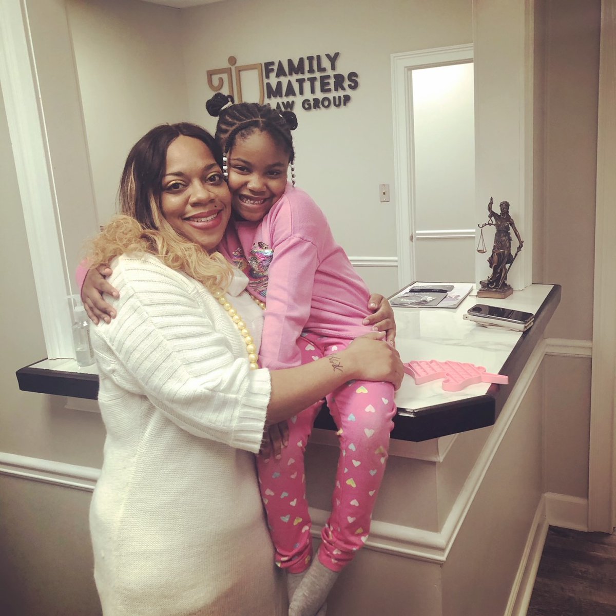 We love that our paralegal Enjoli and her beautiful daughter Sanai make everyday "Bring Your Child to Work Day" at Family Matters Law Group offices!