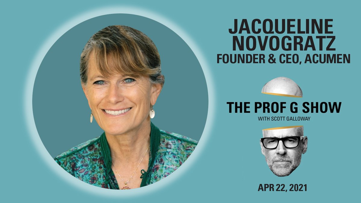 profgalloway's tweet image. "The rise of unbridled capitalism and the acceleration of technology put the individual and profit at the center of all of our systems. Where the moral leadership piece comes in is that in an interdependent world, that no longer works." Jacqueline Novogratz @Acumen  @jnovogratz1
