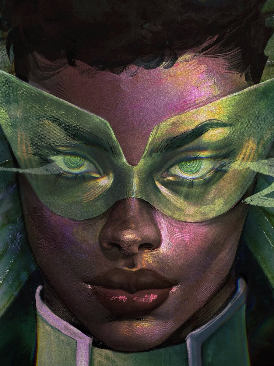 nkjuls's tweet image. AHH so i was invited to paint the variant cover for DC Comics’ Far Sector #4! 💚