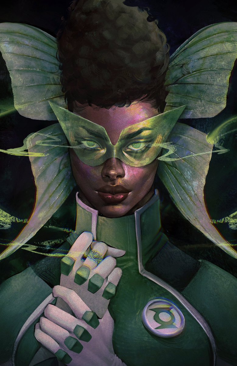 nkjuls's tweet image. AHH so i was invited to paint the variant cover for DC Comics’ Far Sector #4! 💚