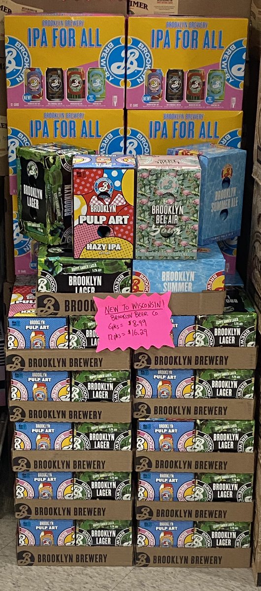 TimersBevCenter's tweet photo. Check out the newer brews we’re carrying from @BrooklynBrewery. #ThirstyThursday https://t.co/cZsa03F0BB