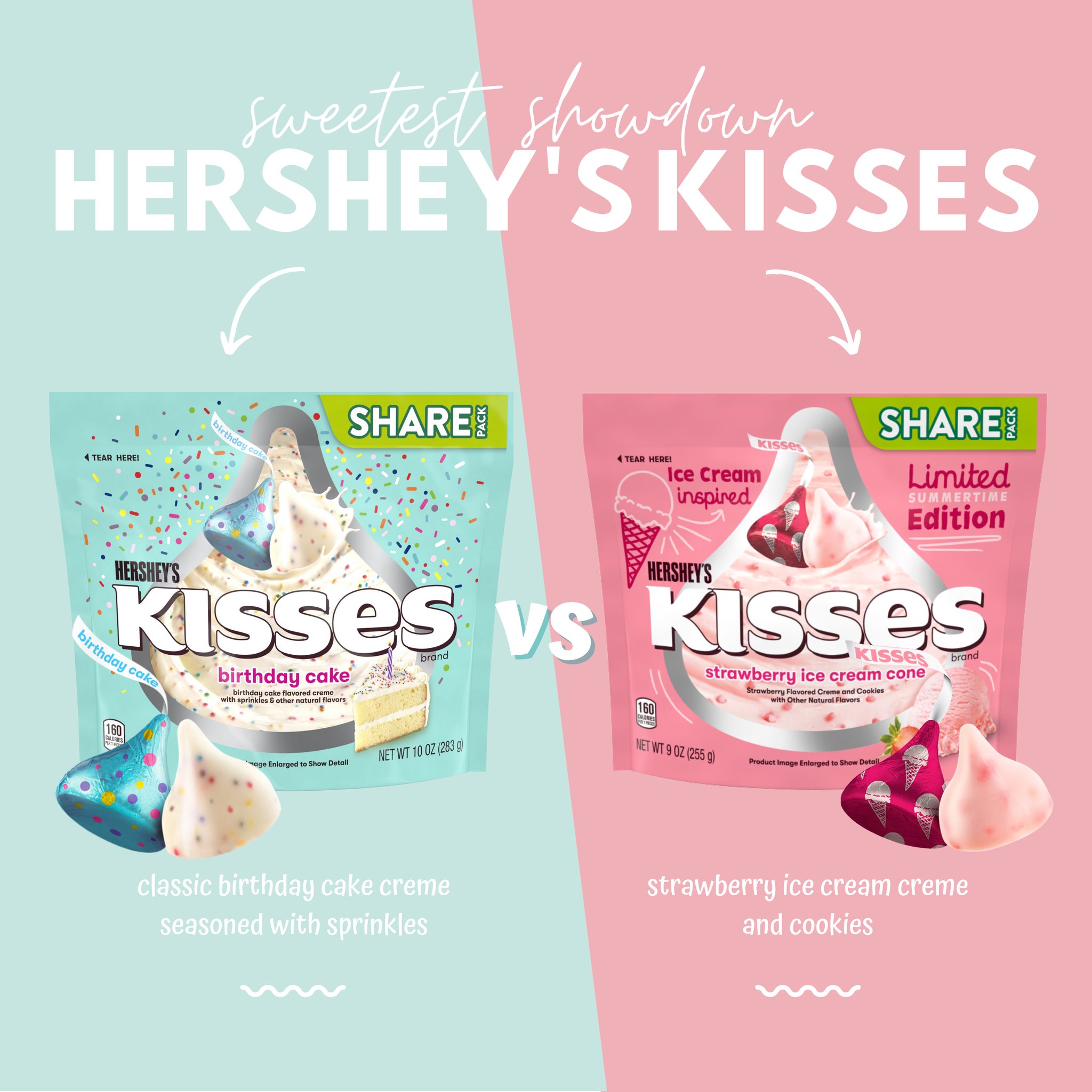 Hershey's Kisses Strawberry Ice Cream Cone Flavored Candy,
