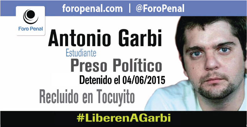 ForoPenal's tweet photo. Antonio Garbi está recluido en el Centro Penitenciario de Carabobo, su vida corre peligro. En febrero 2018 fue secuestrado por un grupo de presos de la misma cárcel. Lo usaron como instrumento de negociación mientras estaba amarrado con granadas que podían explotar
#LiberenAGarbi https://t.co/jNZgJaeolc
