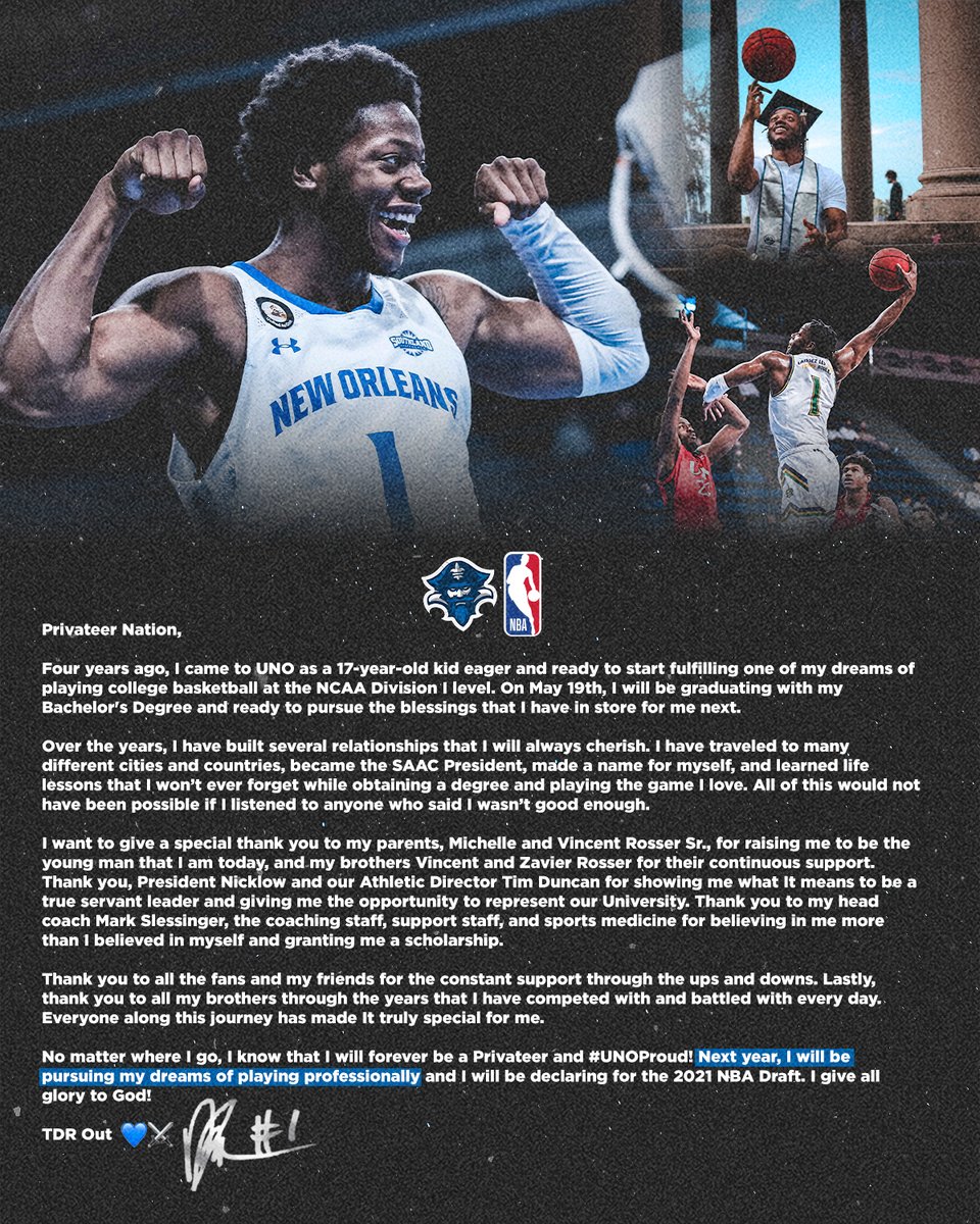 A great career for the STUDENT-Athlete Advisory Committee President. 

📰 bit.ly/2QQuicN

#NOLAsTeam⚔️ | #UNOProud