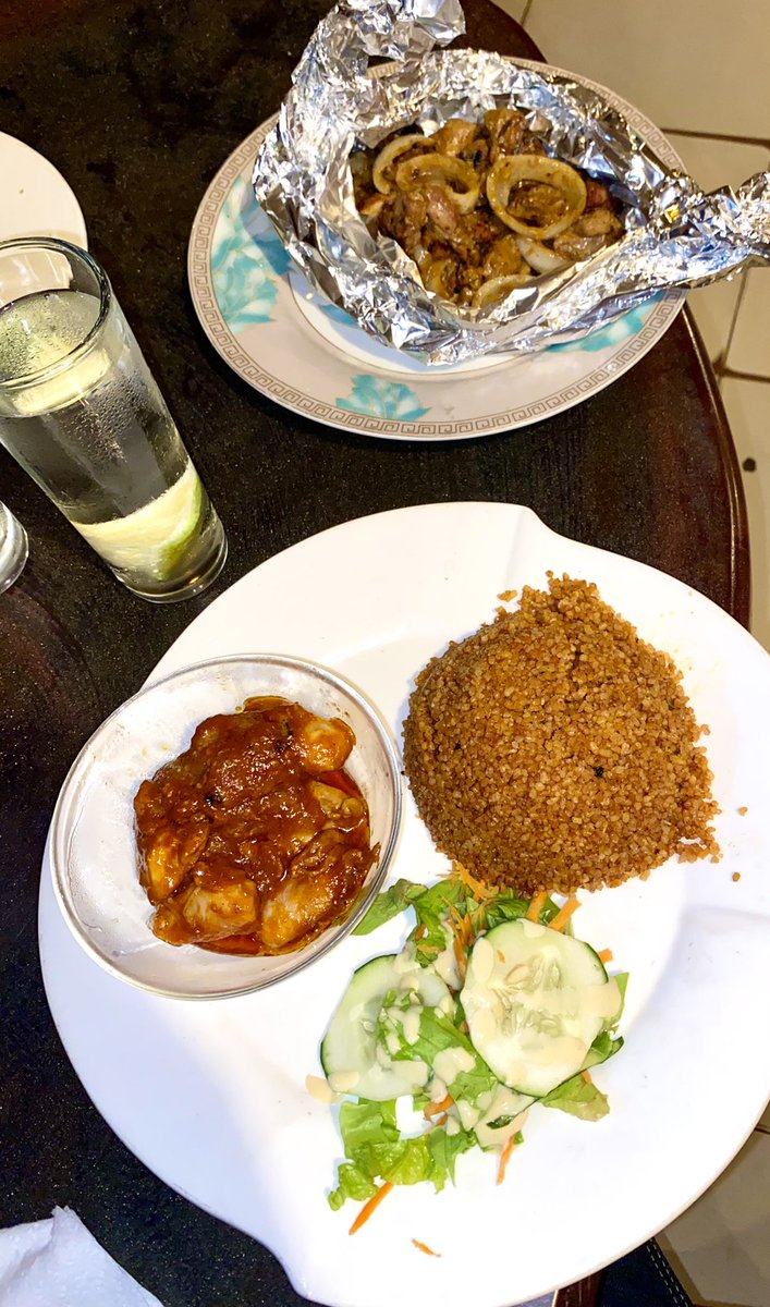 I liked the chicken Afra. A bit spicy but I didn’t mind the taste. It’s like diced grilled chicken. Didn’t have any strong opinions on the Benachine without the sauce. But mixed with the sauce, it was also okay, but definitely not as tasty as jollof rice.