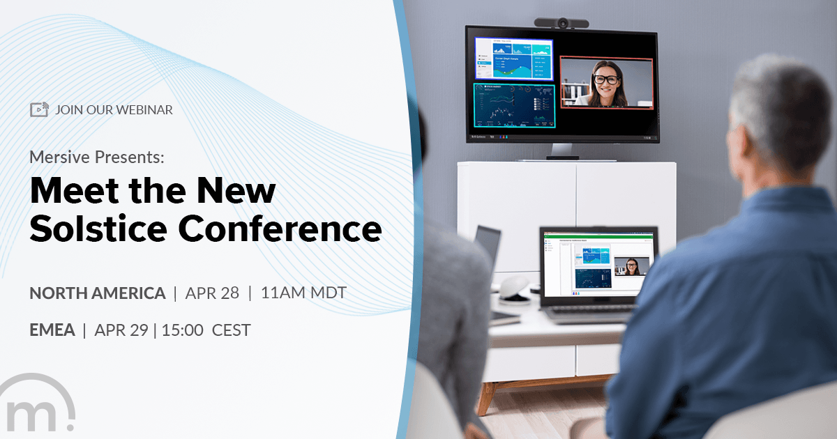 Mersive's tweet photo. Want to learn more about our newest release? Join Mersive CTO &amp; Founder Christopher Jaynes, PhD, for our upcoming webinar to get all the details and a demo of the new Solstice Conference. Learn more and register here: https://t.co/QgDdOQcKMe

#AVTweeps #BYOM #HybridWorkplace https://t.co/ZYwatOnUE3