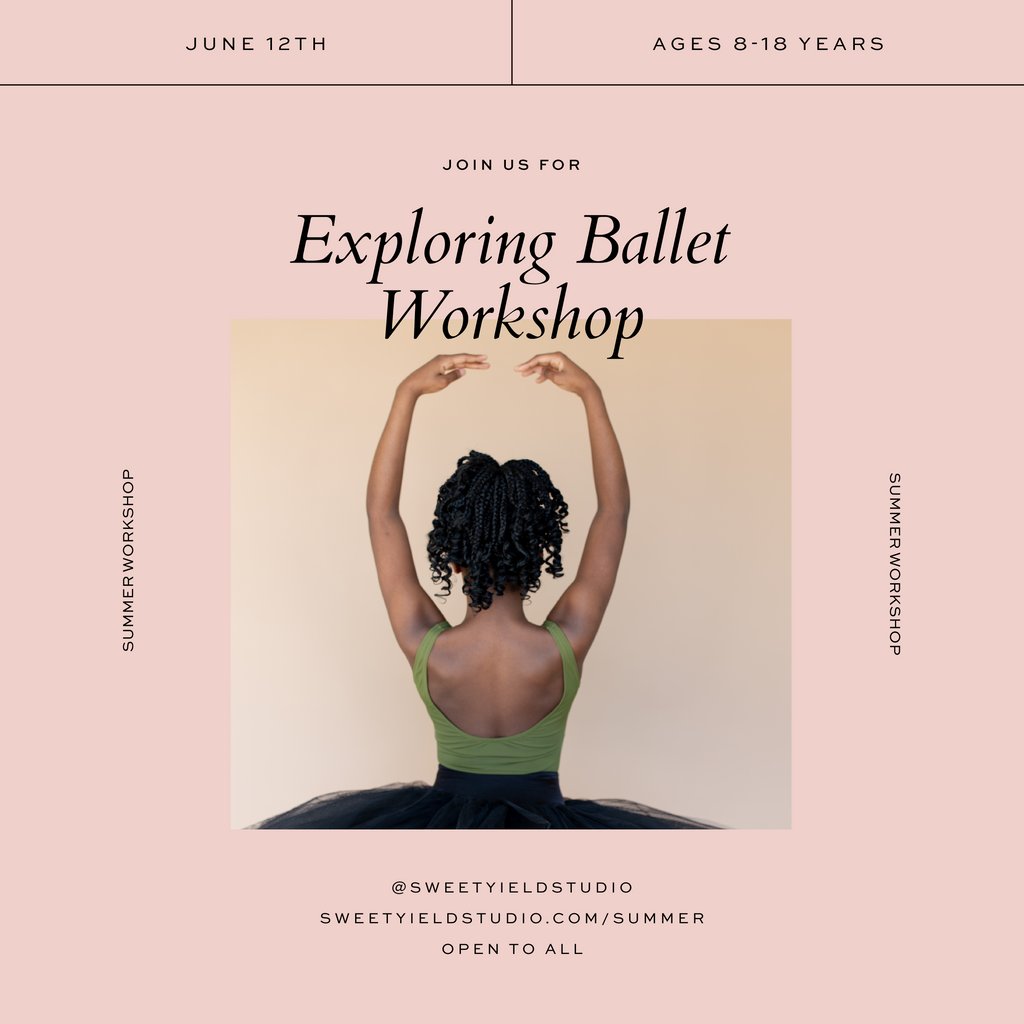SweetYield's tweet image. Calling all dancers! Summer Workshops are here for kiddos 8-18 years and are open to all. We've planned three amazing workshops for the growing dancer and would love for you to join us! Swipe through and click the link in our bio to learn more!