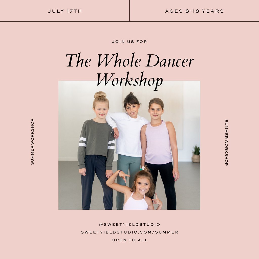 SweetYield's tweet image. Calling all dancers! Summer Workshops are here for kiddos 8-18 years and are open to all. We've planned three amazing workshops for the growing dancer and would love for you to join us! Swipe through and click the link in our bio to learn more!